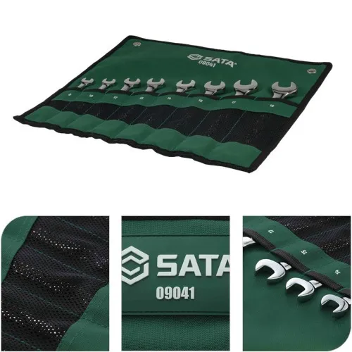Jogo de chave combinada com catraca reversível de 8 a 18 mm com 8