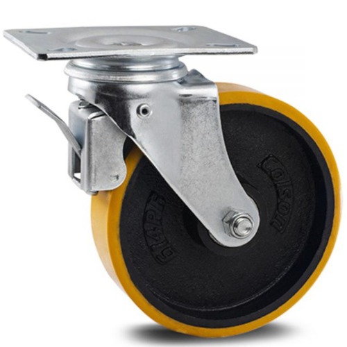 Rodzio giratrio com freio e placa 4