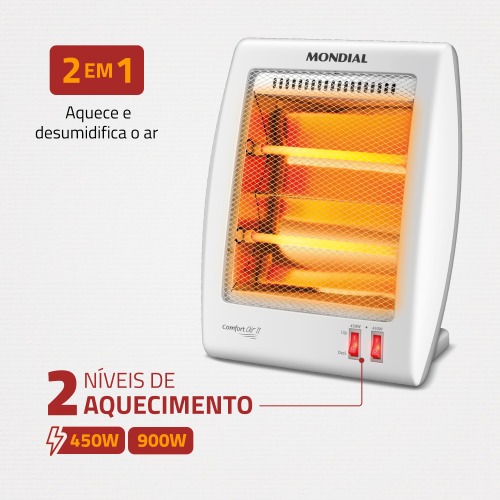 Aquecedor de ambientes 900 watts a quartzo - Confort Air II 220V Aquecedor de ambientes 900 watts a quartzo - Confort Air II 220V