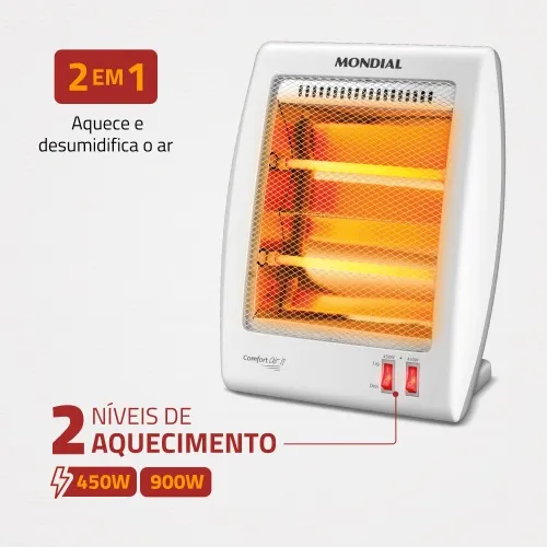 Aquecedor de ambientes 900 watts a quartzo - Confort Air II  110V