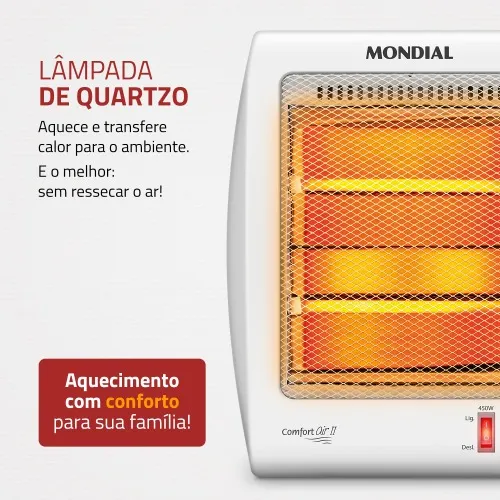 Aquecedor de ambientes 900 watts a quartzo - Confort Air II  110V