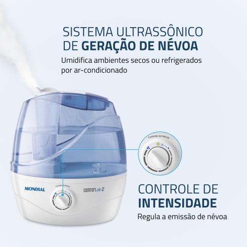 Umidificador de ar ultrassônico 2,2 litros - Comfort Air 2  110V/220V Umidificador de ar ultrassônico 2,2 litros - Comfort Air 2  110V/220V