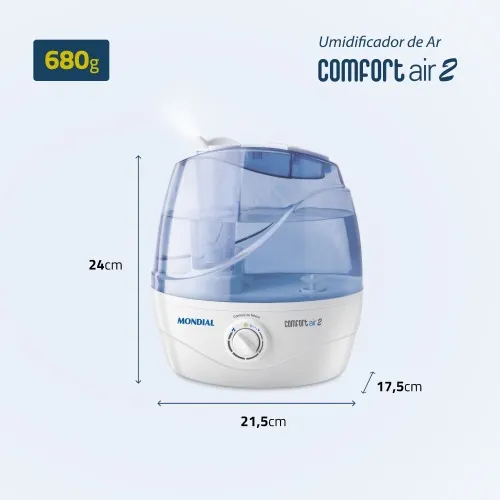 Umidificador de ar ultrassônico 2,2 litros - Comfort Air 2  110V/220V
