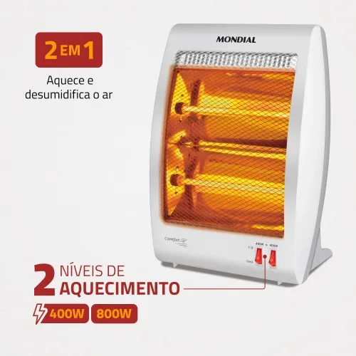 Aquecedor de ambientes 800 watts halógeno Comfort Air II - A-09  220V