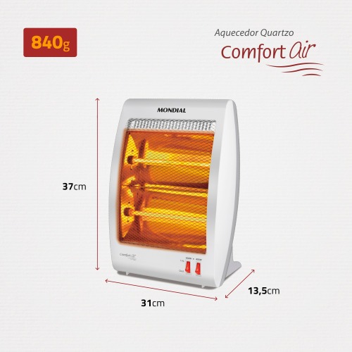 Aquecedor de ambientes 800 watts halógeno Comfort Air II - A-09 220V Aquecedor de ambientes 800 watts halógeno Comfort Air II - A-09 220V
