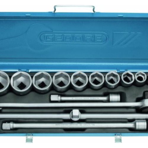 Jogo de soquete sextavado 22 a 50 mm encaixe 3/4