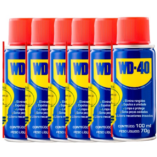 Kit 6 leos lubrificante desengripante multiuso 100 ml - WD-40