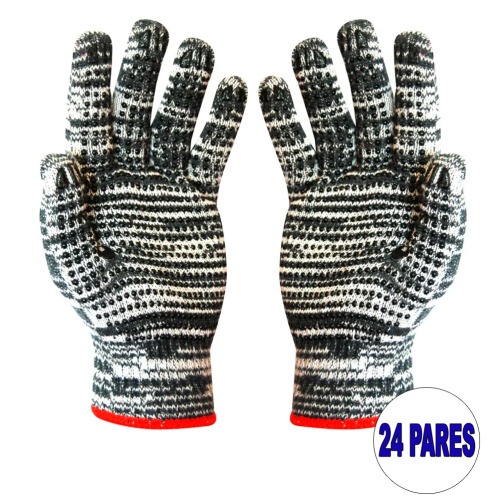 Kit 24 pares de luvas de malha mesclada tricotada 3 fios pigmentada
