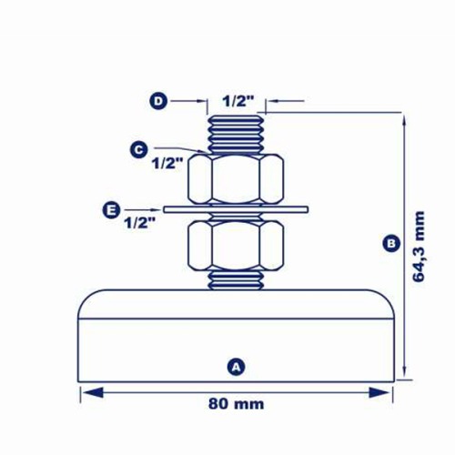 Suporte anti-vibração encaixe de 1/2 Suporte anti-vibração encaixe de 1/2