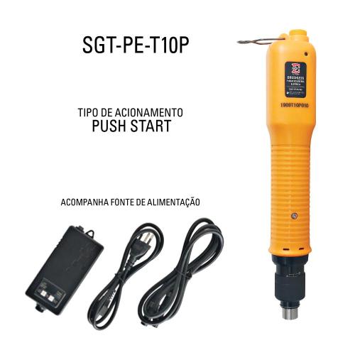 Parafusadeira el�trica parada autom�tica Push-Start Brushless 0,2 a 0,98 Nm  com fonte - SGT-PE-T10P  110V/220V