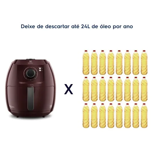 Fritadeira elétrica sem óleo Air Fryer 5L 1700 watts Family Efficient - EAF51  220V