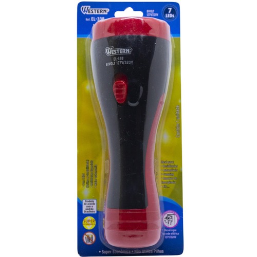 Lanterna a bateria 4V recarreg�vel com 7 Leds - EL-338  110V/220V