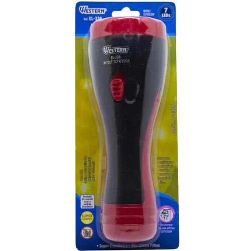Lanterna a bateria 4V recarregável com 7 Leds - EL-338  110V/220V