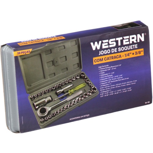 Jogo de soquete sextavado de 4 a 13 mm e 5/32