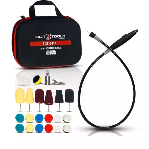 Mini Politriz Flexvel para detalhamento automotivo com kit de acessrios - SGT-5114