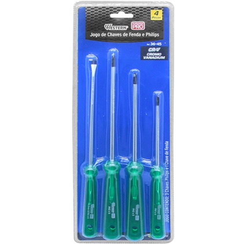 Jogo de chave de fenda e phillips com 4 peas - 36-45