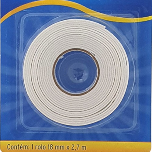 Fita dupla face espuma 18 mm x 2,7 m Fita dupla face espuma 18 mm x 2,7 m