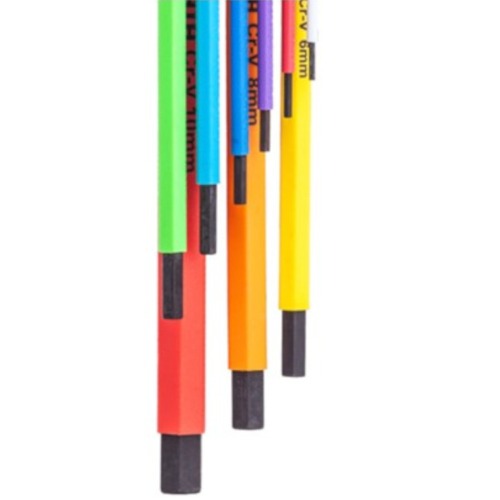 Jogo de Chave Hexagonal Colorida L Longa com 9 Peças