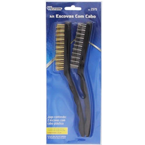 Kit com 2 escovas de aço com cabo - 2575 Kit com 2 escovas de aço com cabo - 2575
