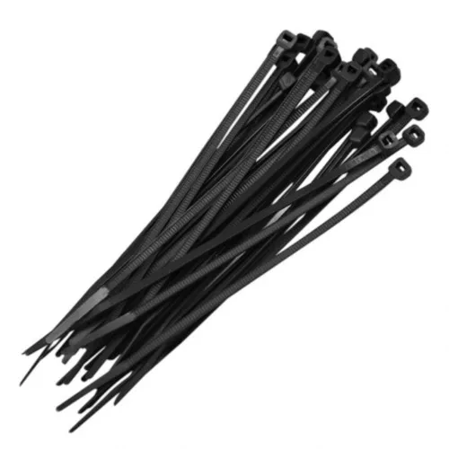 Abraçadeira de nylon preta 3,6 mm x 20 cm com 100 peças