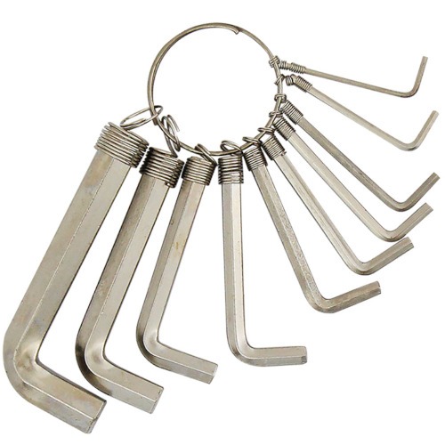 Jogo de chave allen 1,5 a 10 mm 10 peas