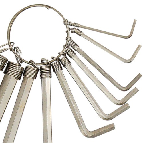 Jogo de chave allen 1,5 a 10 mm 10 peas