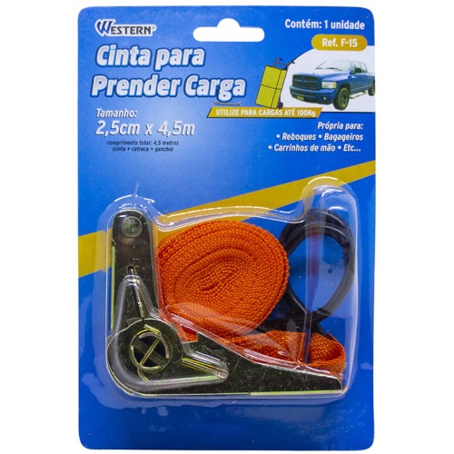 Cinta para prender carga com catraca 4,5 metros Cinta para prender carga com catraca 4,5 metros