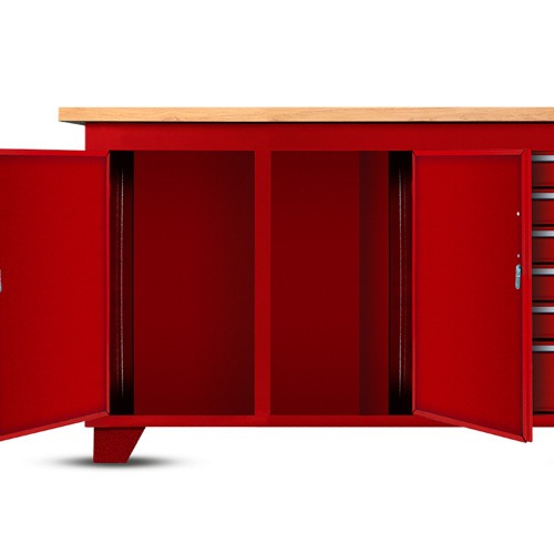 Bancada fechada com 6 gavetas e 2 portas RLL-204