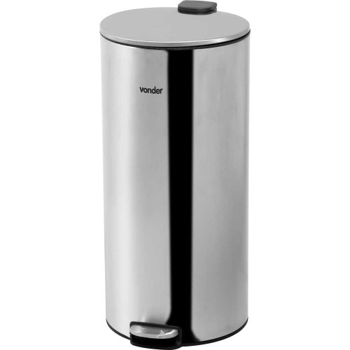 Lixeira inox 30L com pedal e balde 