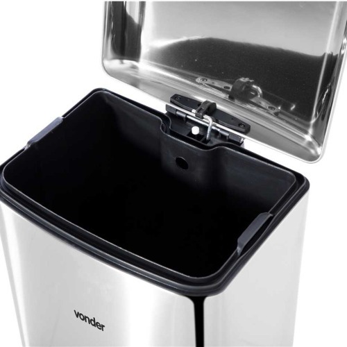 Lixeira inox retangular 30L com pedal Lixeira inox retangular 30L com pedal