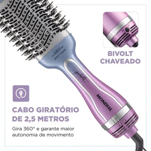 Escova secadora 4 elementos 1200W By Juliette - ES-JU-03 110V/220V