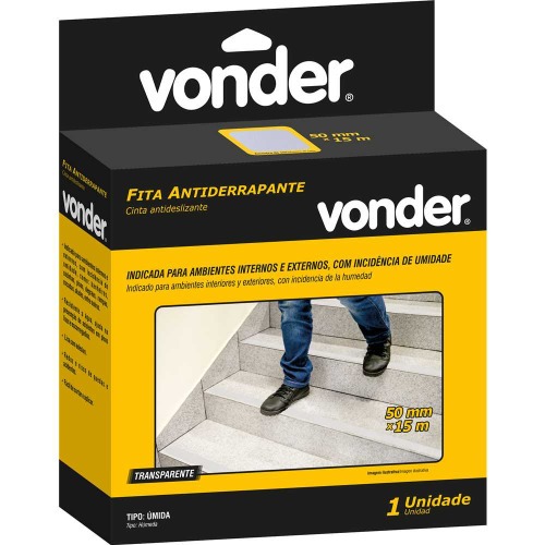 Fita adesiva antiderrapante transparente 50mm x 15m Fita adesiva antiderrapante transparente 50mm x 15m