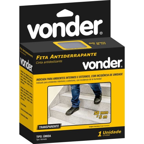 Fita adesiva antiderrapante transparente 50mm x 5m Fita adesiva antiderrapante transparente 50mm x 5m