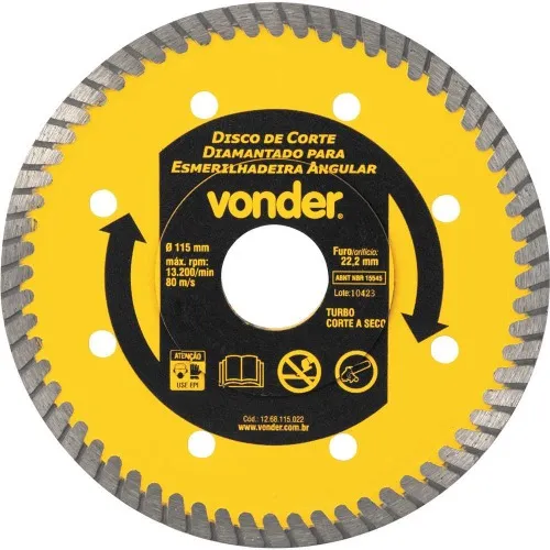 Disco diamantado turbo 115 mm para cerâmica e porcelanato