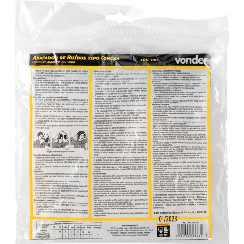 Abafador de rudos tipo concha 19db - ARV300