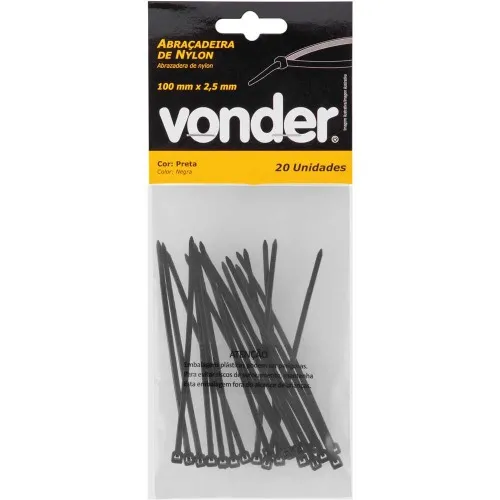 Abraçadeira de nylon 10 cm com 20 peças