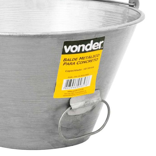 Balde met�lico para concreto 10 litros