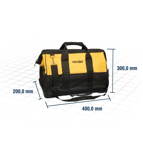Bolsa de lona 400 x 200 x 300 mm com 22 bolsos