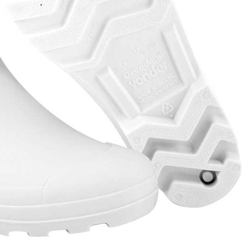 Bota de PVC branca cano mdio com forro 