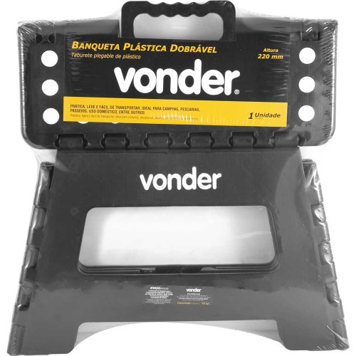 Banqueta plástica dobrável preta altura 220 mm  Banqueta plástica dobrável preta altura 220 mm