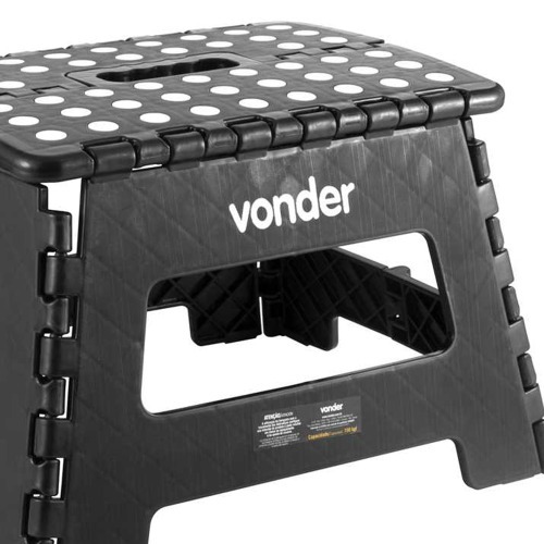 Banqueta plástica dobrável preta altura 220 mm  Banqueta plástica dobrável preta altura 220 mm