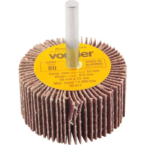 Roda de lixa 50 x 25 mm com haste gro 80 