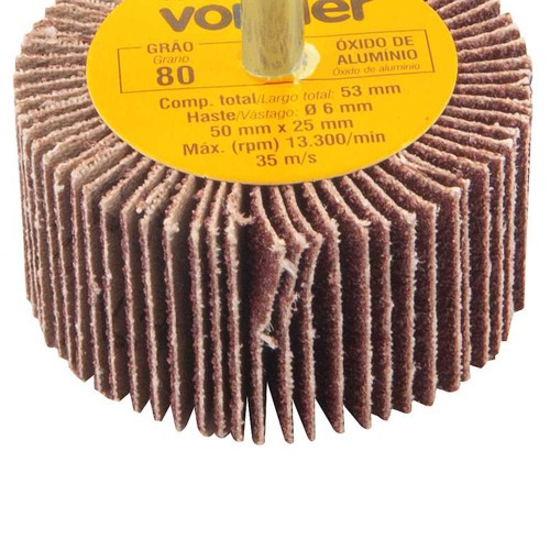Roda de lixa 50 x 25 mm com haste gro 80 