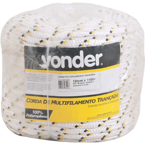 Corda multifilamento trançada 12 mm rolo com 110 metros Corda multifilamento trançada 12 mm rolo com 110 metros
