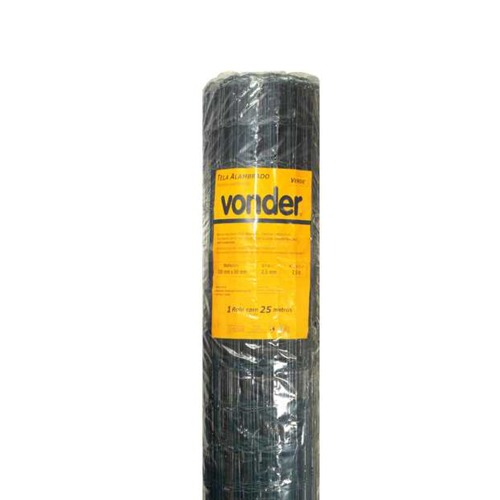 Tela alambrado verde malha 10 x 5 cm fio 2,5 mm com 2,0 x 25 m   