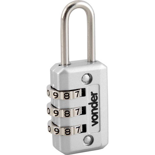 Cadeado em lat�o cinza com segredo 