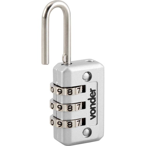 Cadeado em lat�o cinza com segredo 