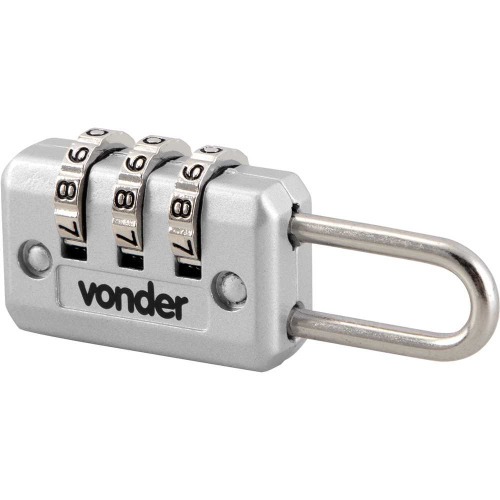 Cadeado em lat�o cinza com segredo 