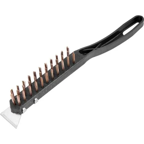 Escova de aço carbono manual com 3 fileiras