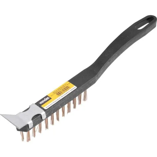 Escova de aço carbono manual com 3 fileiras
